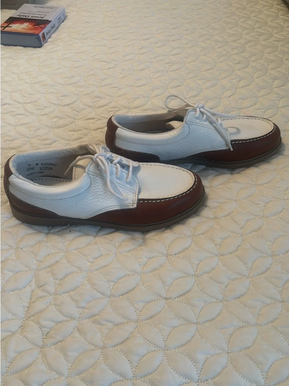 Pebble Beach Golf Polo (M), Adidas Cap, Eastland Golf Shoes 9M Golf Bundle